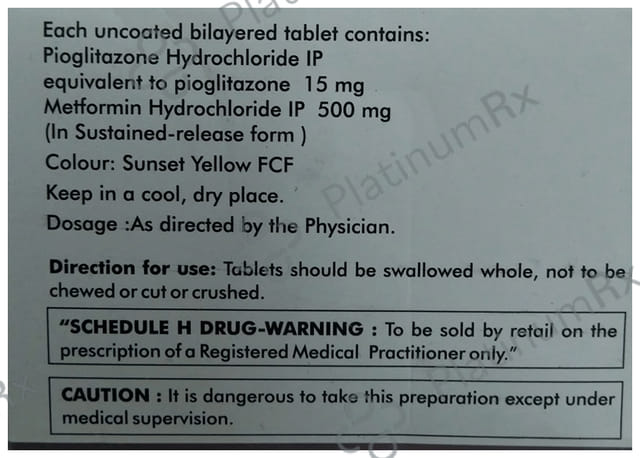 Pionorm M 500/15mg Tablet SR 10s