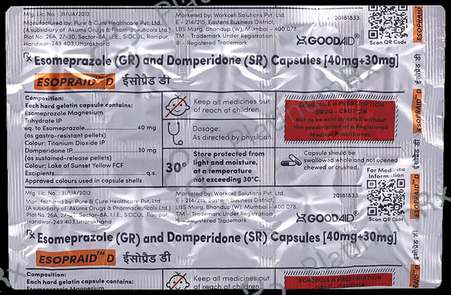 Esopraid D 30/40mg Capsule SR 10s