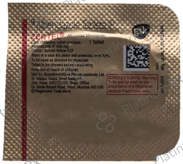 Zentel 400mg Chewable Tablet 1s