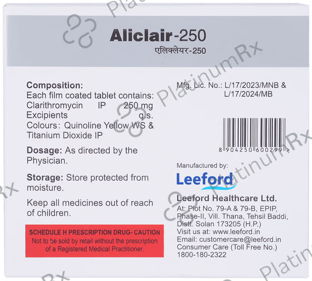 Aliclair 250mg Tablet 4s