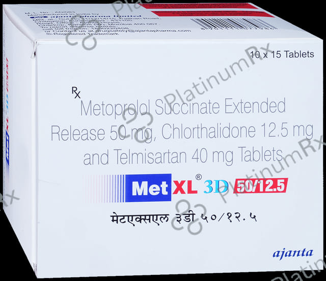 Met XL 3D 50/12.5/40mg Tablet ER 15s