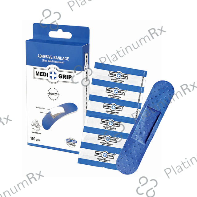 Medigrip Metal-Detectable Adhesive Bandage Blue 200 bandages