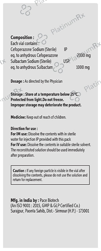 Cefotum Plus 3 2000/1000mg gm Injection 1s