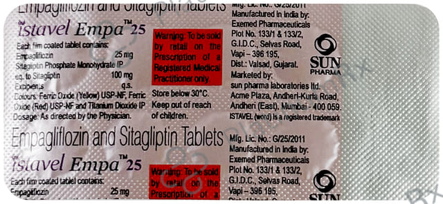 Istavel EMPA 25/100mg Tablet 10s