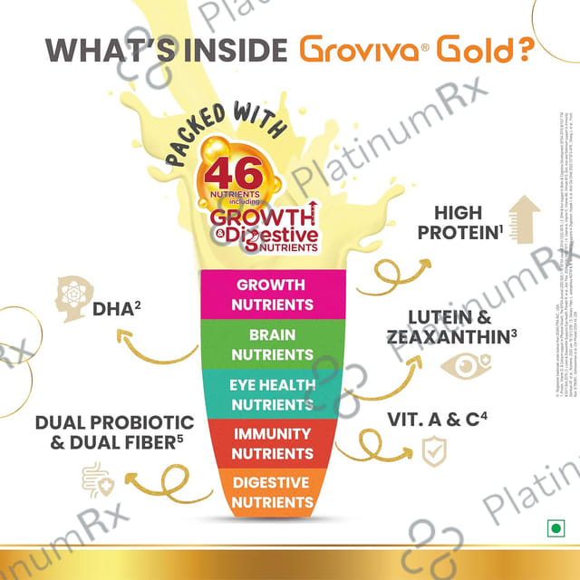 Groviva Gold Vanilla Flavour Powder 400gm