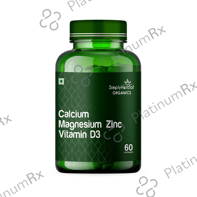 Simply Herbal Organics Calcium Magnesium Zinc Vitamin D3 Capsule