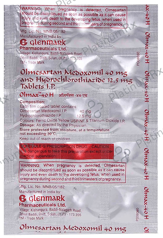 Olmax 40/12.5mg H Tablet 15s