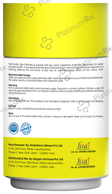 Nutriherbs Saw Palmetto 500mg Capsule