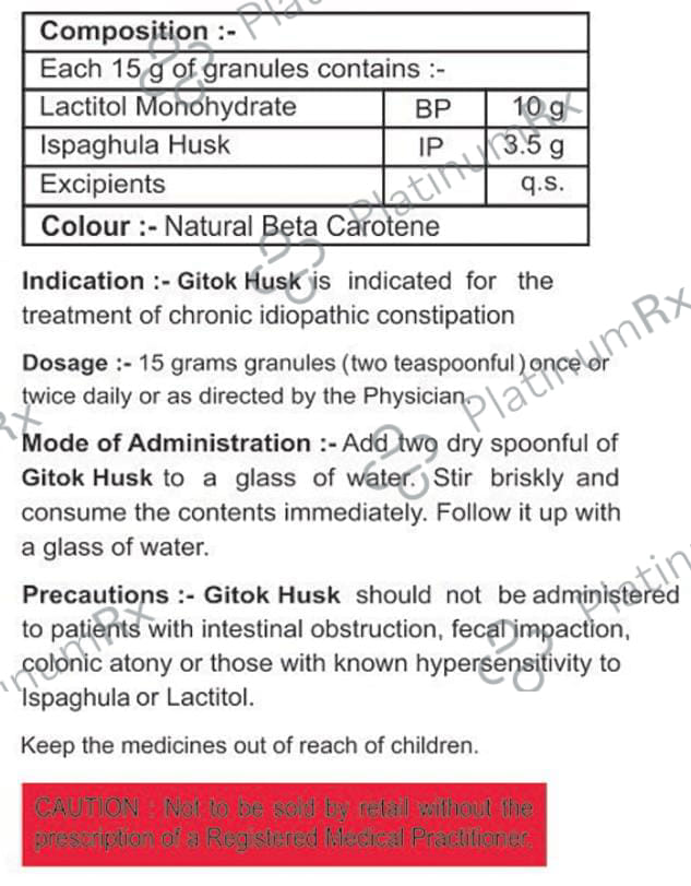 Gitok Husk Powder Orange Sugar Free