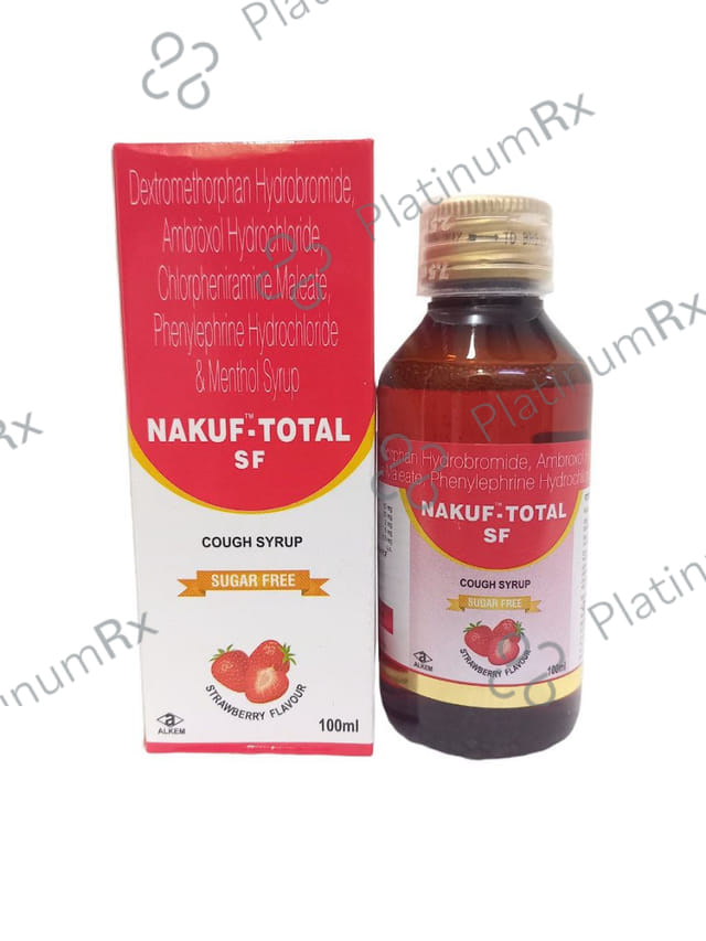 Nakuf Total SF Strawberry Flavour Syrup 100ml
