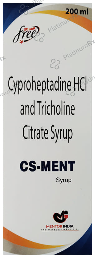 CS 2/275mg Ment Syrup Sugar Free 200ml