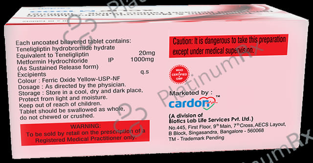 Xglip M 1000mg/20mg Tablet