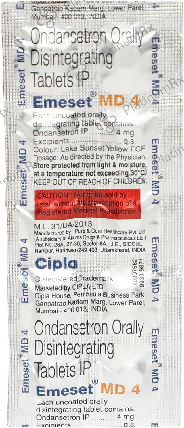 Emeset MD 4mg Tablet 10s