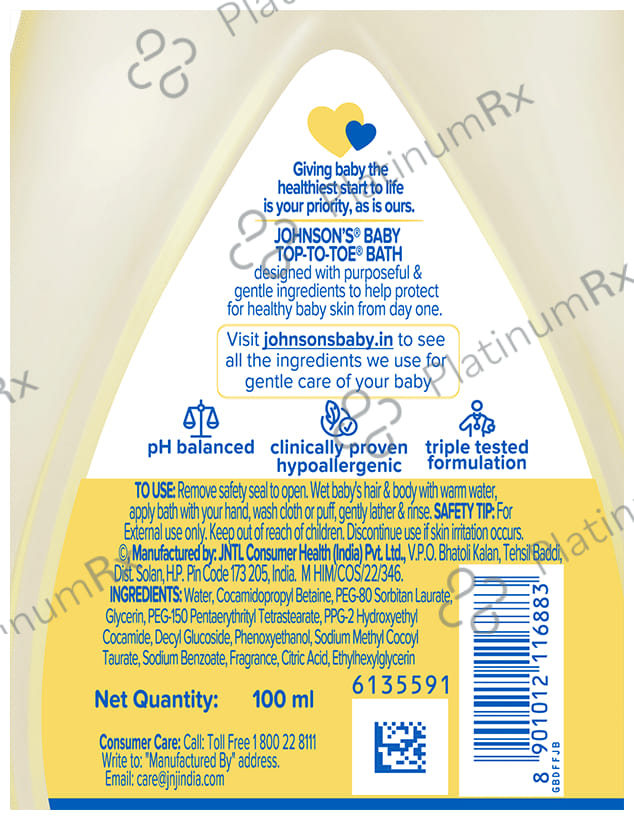 Johnson's Baby Top to Toe Bath 100ml