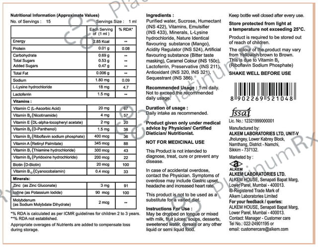 A to Z NS Plus Oral Drops Mango 15ml