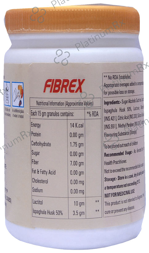 Fibrex Husk Powder Orange Sugar Free 270 Granules