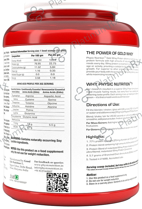 Physic Nutrition Gold whiy Powder Mango 2 kg