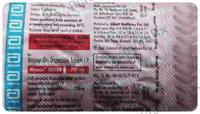 Wymox 250mg Tablet DT 15s