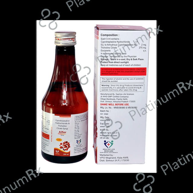 Alfer Syrup Sugar Free 200ml