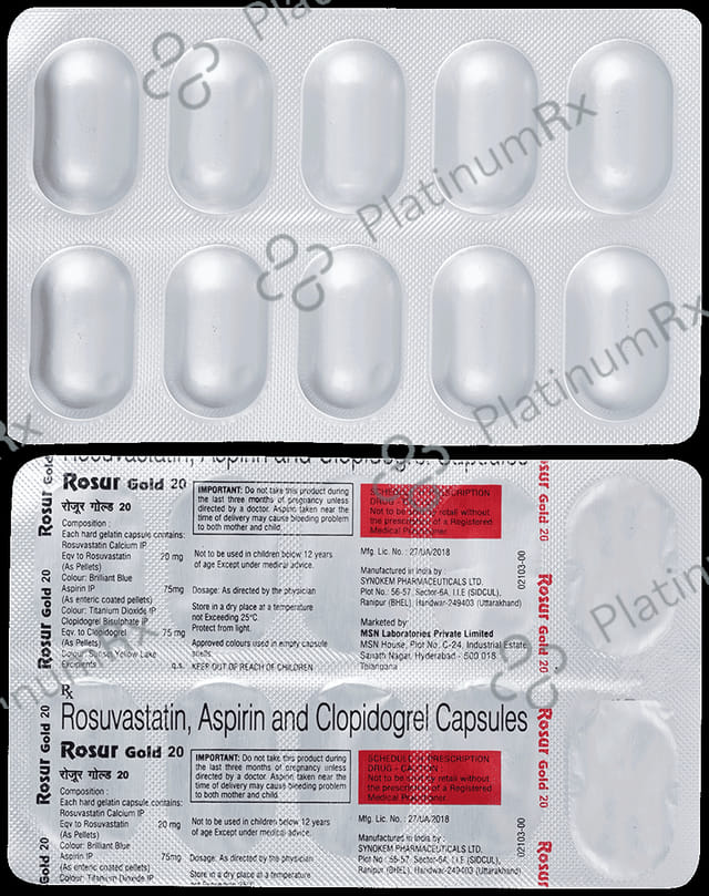 Rosur Gold 75mg/20mg/75mg Capsule