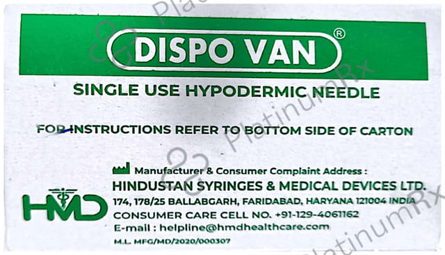 Dispovan Needle 21G X 1 inch