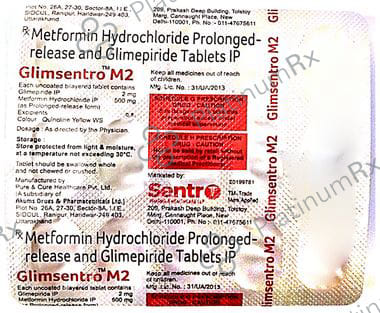 Glimsentro M2/500mg Tablet PR 15s