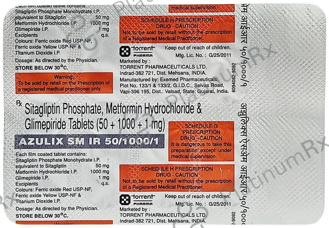 Azulix SM 1/50/1000mg Tablet IR 10s