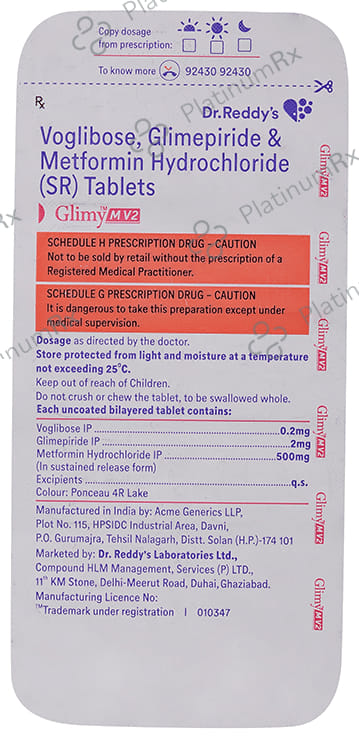 Glimytime MV 2/500/0.2mg Tablet 10s