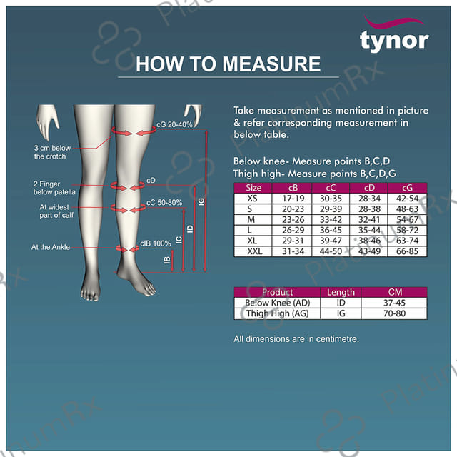 Tynor I 70 Medical Compression Stocking Mid Thigh Small 1s