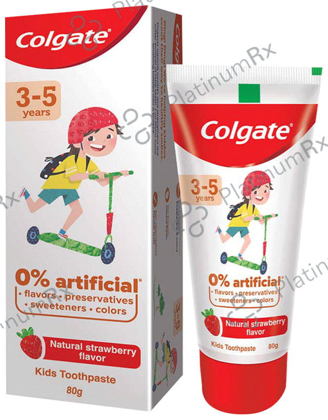 Colgate Kids (3 5 Years) Flavour Natural Strawberry Toothpaste 80gm
