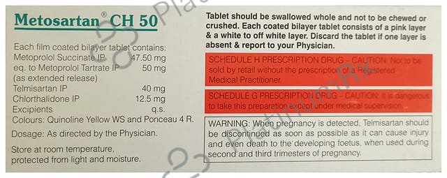 Metosartan CH 12.5/50/40mg Tablet ER 10s