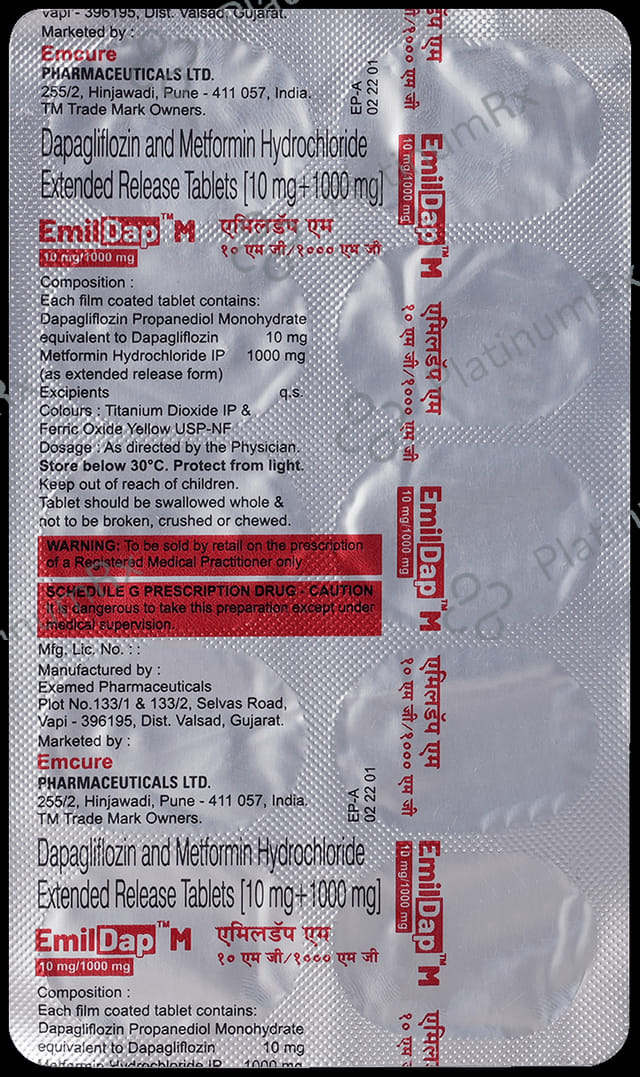 Emildap M Tablet ER 10/1000