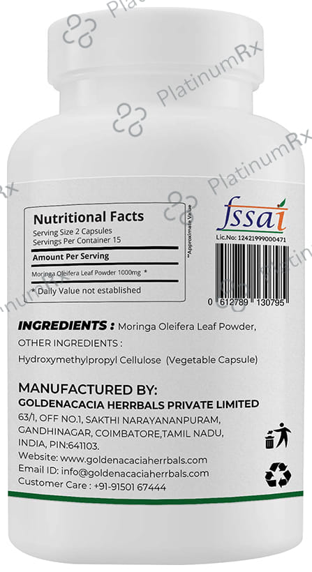 Goldenacacia Herrbals Moringa Leaf 500mg Capsule 30 capsules