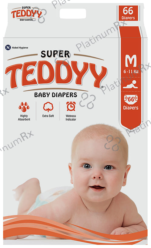 Teddyy Super Baby Diaper Medium 66s