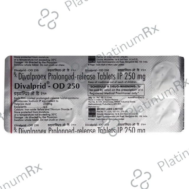 Divalprid 250mg OD Tablet PR 10s