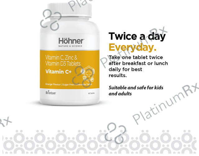 Hohner Vitamin C+ Chewable Orange Sugar Free Tablet 60s