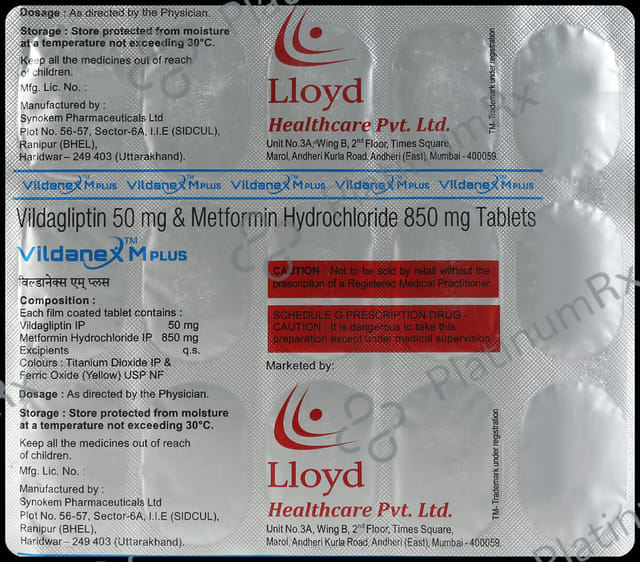 Vildanex M Plus 850/50mg Tablet 15s
