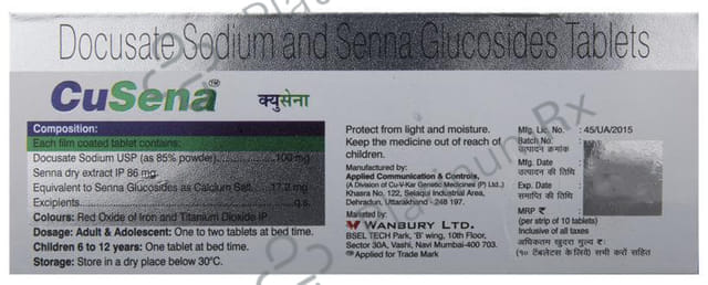Cusena 100/86mg Tablet 10s