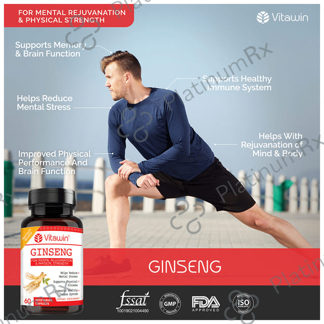 Vitawin Ginseng 500mg Vegetarian Capsule
