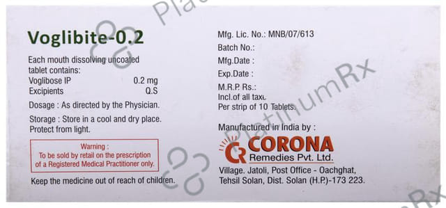 Voglibite 0.2mg Tablet 10s