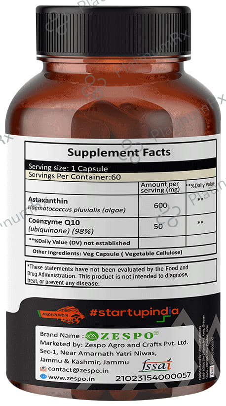 Zespo Triple Strenght Astaxanthin 650mg Capsule
