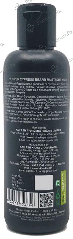 Khadi India Beard Mustache Wash Vetiver Cypress