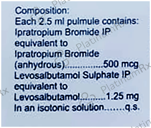 Iprasure Pulmules 500mcg/1.25mg Solution 5X2.5ml