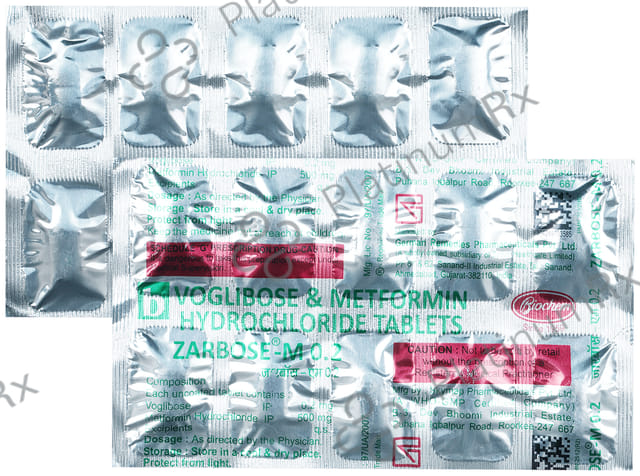 Zarbose M 500/0.2mg Tablet 10s