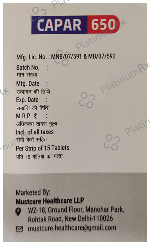 Capar 650mg Tablet 15s