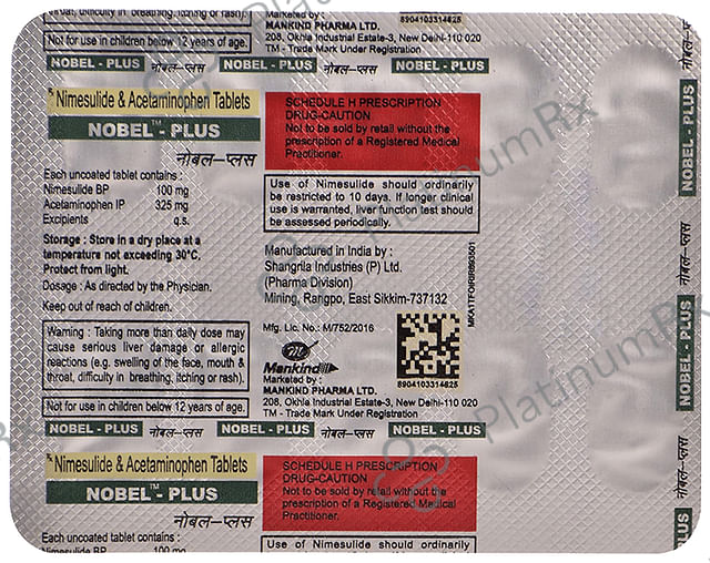 Nobel Plus 100/325mg Tablet 10s