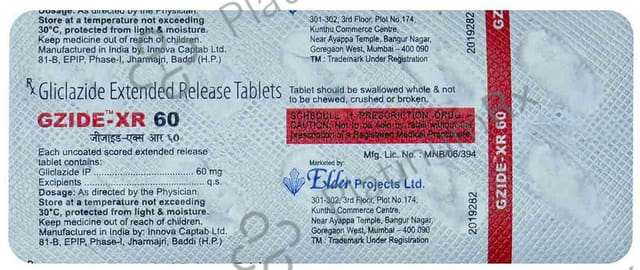 Gzide XR 60mg Tablet 10s