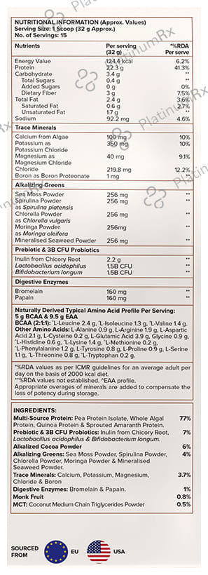 Wellbeing Nutrition Superfood Plant Protein for Muscle Growth & Metabolism - Flavour Powder Dark Chocolate Hazelnut