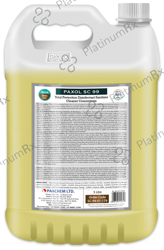 Paxol SC 99 Professional Heavy-Duty Total Protection Disinfectant Sanitizer Cleaner Concentrate