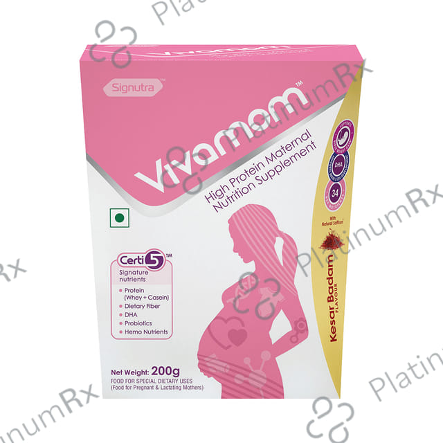 Vivamom High Protein Maternal Nutrition Supplement Kesar Badam Flavour Powder 200gm